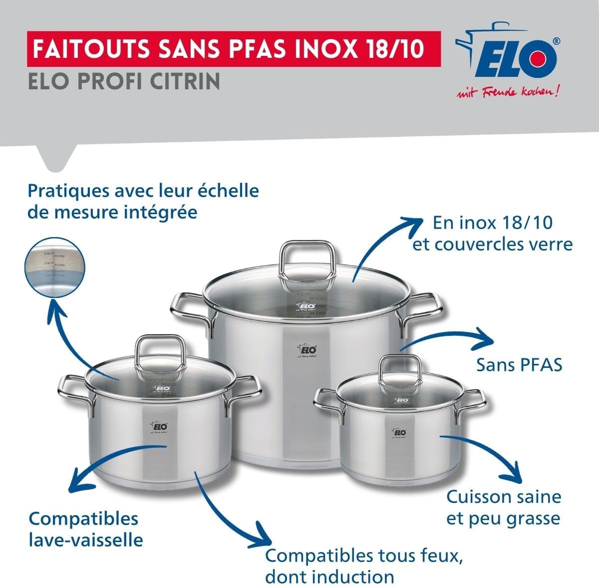 ELO Profi Citrino - Set 1 Padella 28cm e 3 Pentole - immagine 3