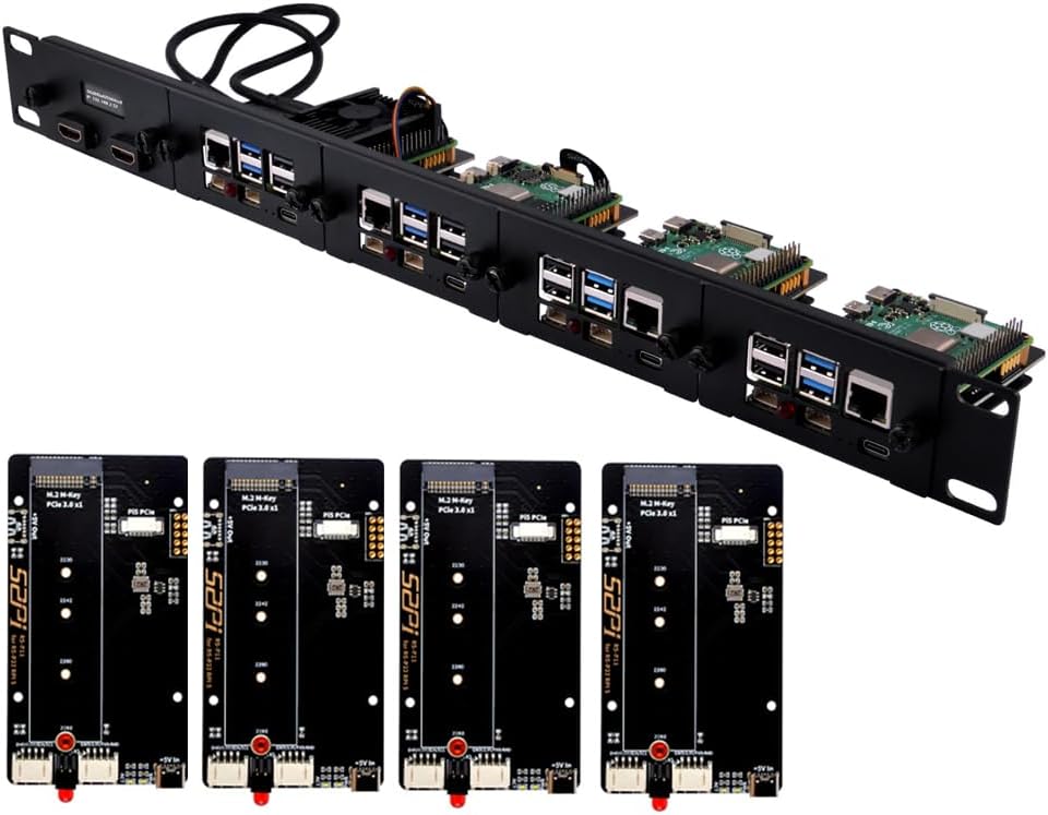 Geeekpi Supporto Rack 1U per Raspberry Pi 5/4B - immagine 1