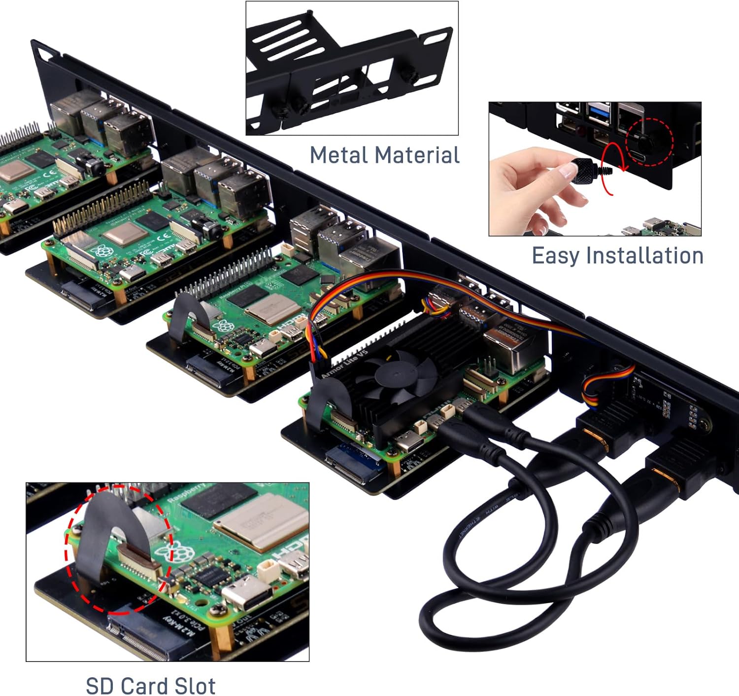Geeekpi Supporto Rack 1U per Raspberry Pi 5/4B - immagine 2