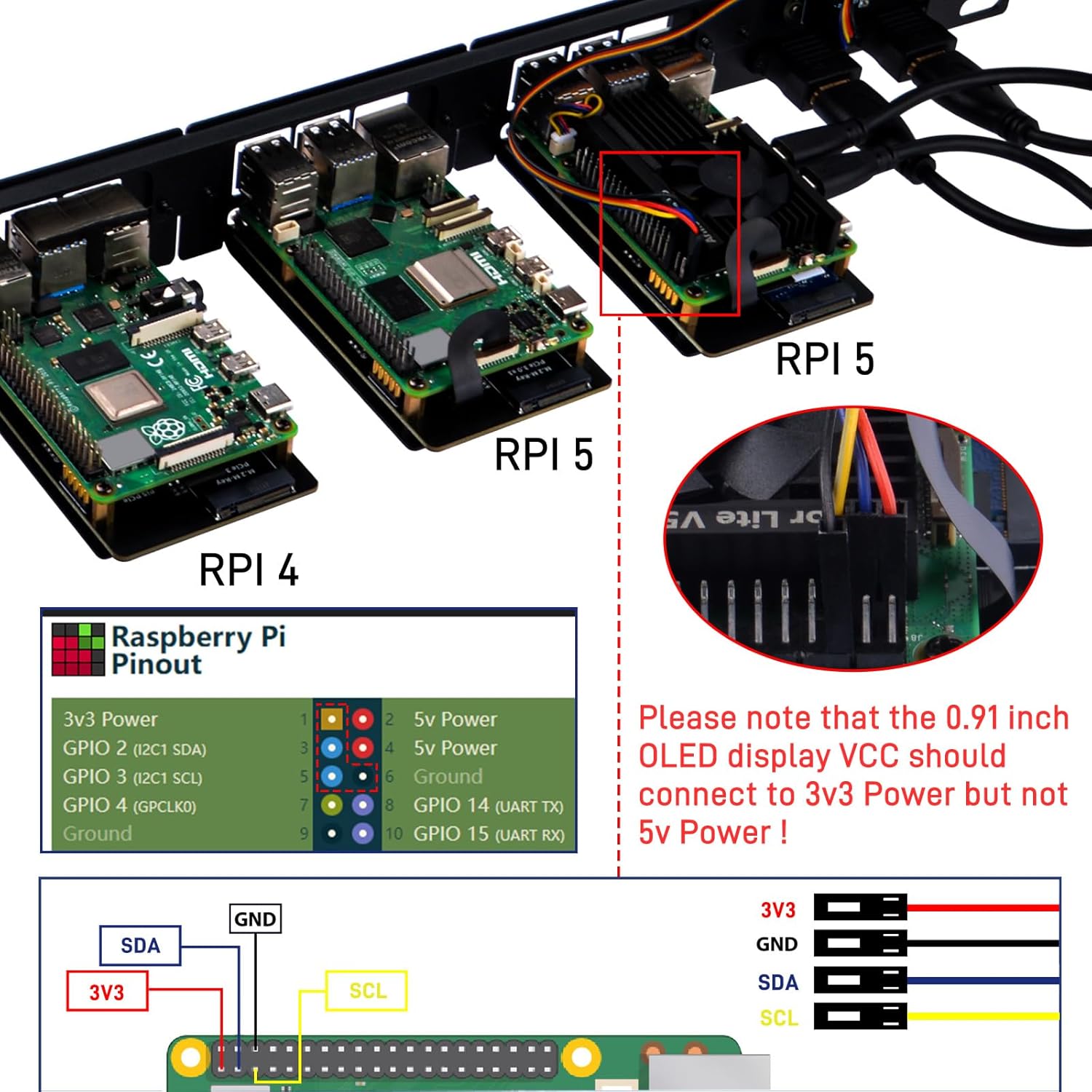 Geeekpi Supporto Rack 1U per Raspberry Pi 5/4B - immagine 4