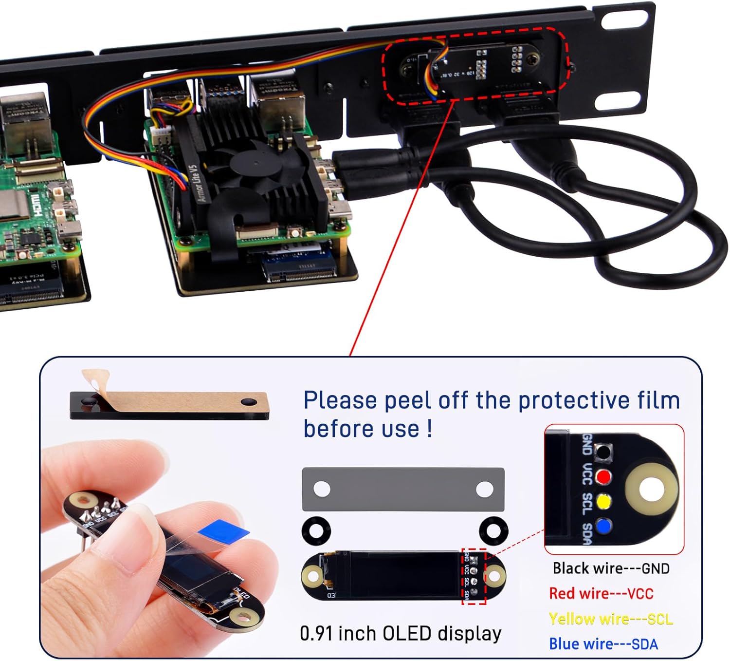 Geeekpi Supporto Rack 1U per Raspberry Pi 5/4B - immagine 6