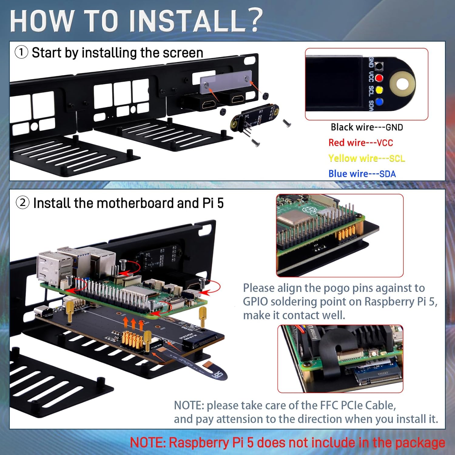 Geeekpi Supporto Rack 1U per Raspberry Pi 5/4B - immagine 8
