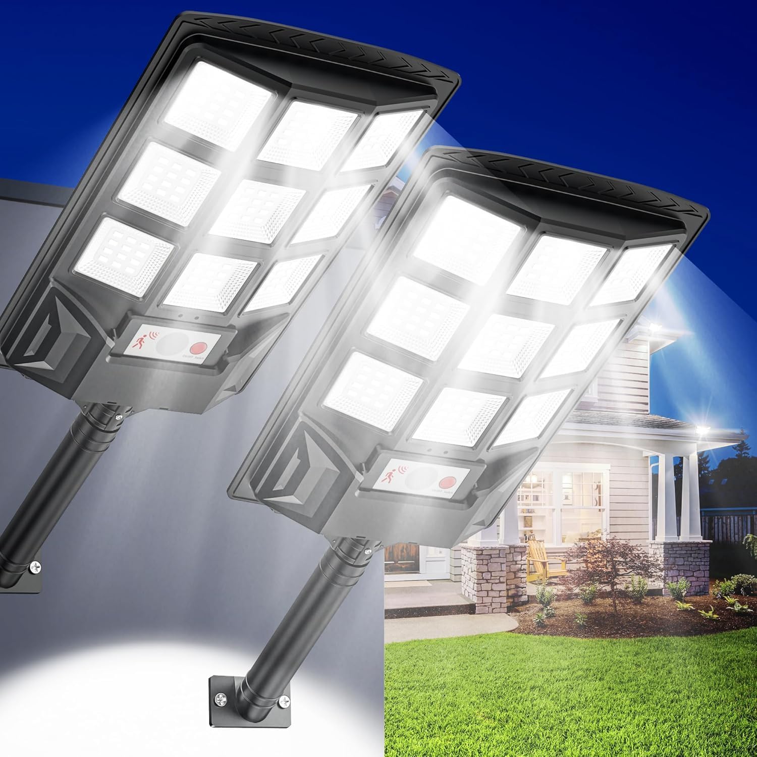 Sendale Lampione Solare LED Esterno 300W (2 Pezzi)