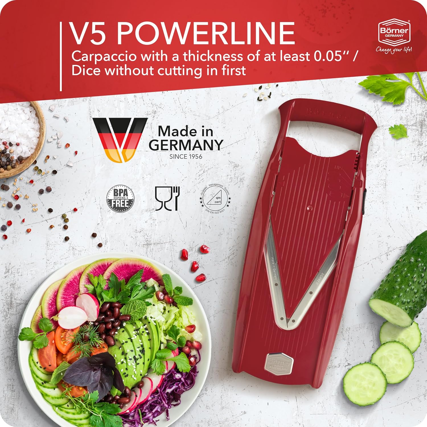 Börner Affettaverdure V5 Plus Set (Rosso) - immagine 3