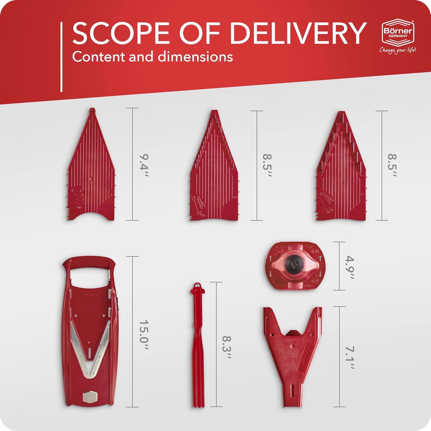 Börner Affettaverdure V5 Plus Set (Rosso) - immagine 6