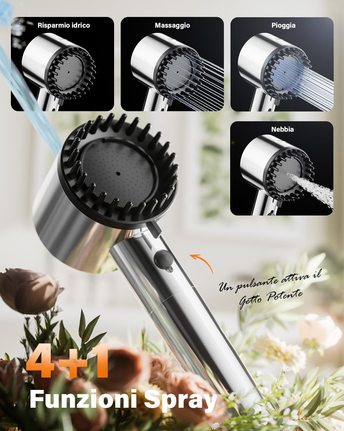 Cobbe Soffione Doccia con Filtro a 20 Fasi, Cromo - immagine 6