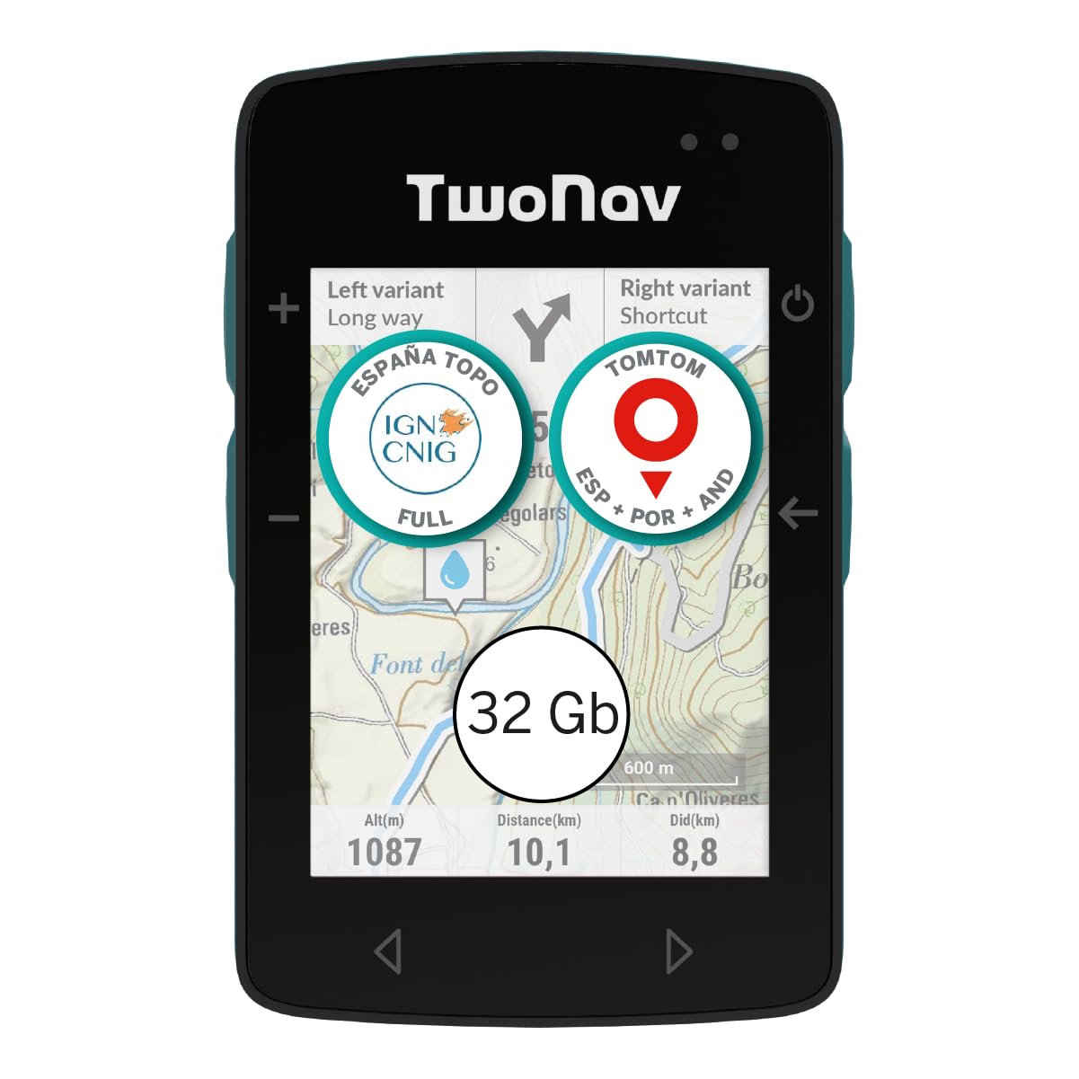 Twonav Roc + Mappa Spagna Topo Completo - GPS, Turchese