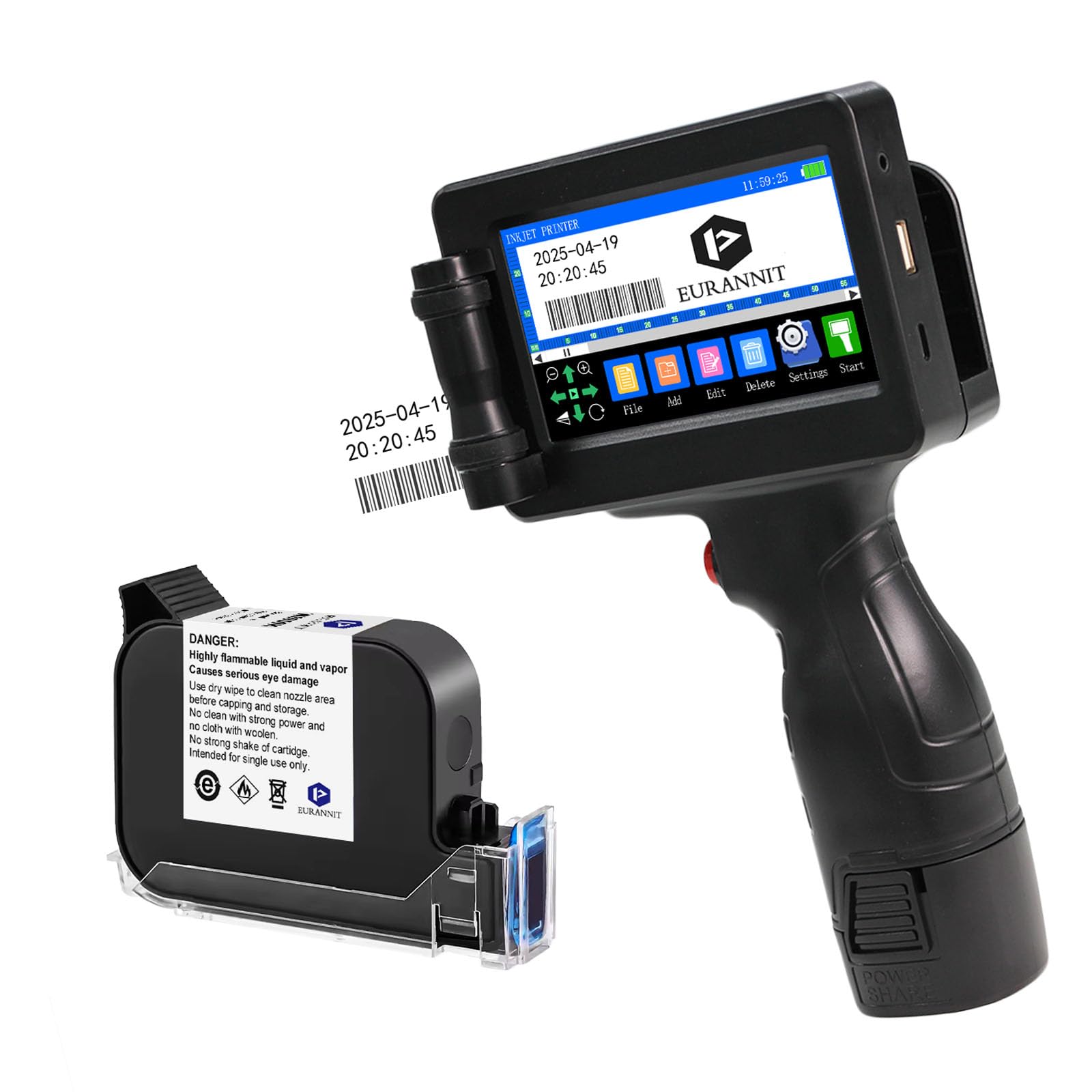 E55 Stampante Portatile a Getto d'Inchiostro 12.7mm