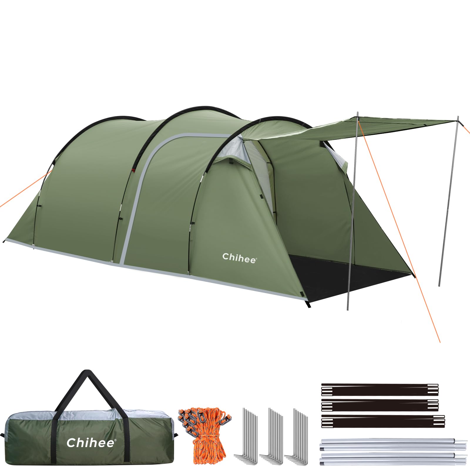 Chihee Tenda a Tunnel 4 Persone con 2 Porte