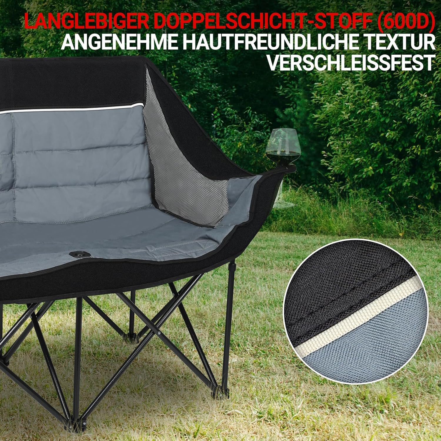 Xgear Portal Sedia da Campeggio Pieghevole 2 Persone - immagine 6