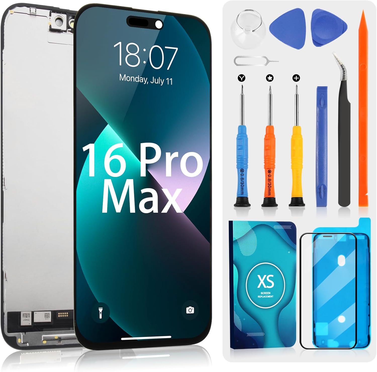 ARSSLY Display LCD per iPhone 16 Pro Max, Nero Incell - immagine 1