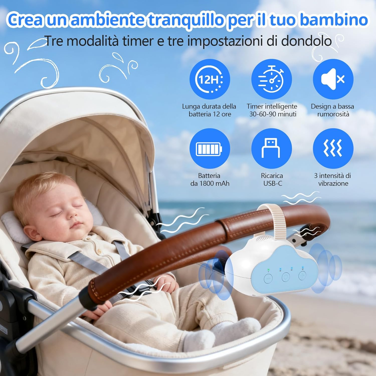 Dondolo Ricaricabile Universale per Passeggino - immagine 2