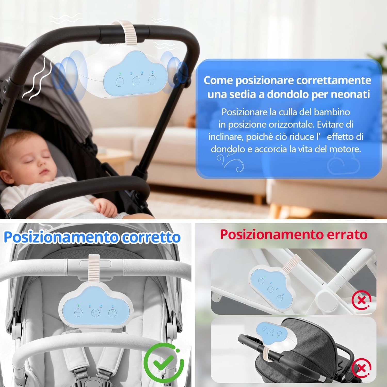 Dondolo Ricaricabile Universale per Passeggino - immagine 5