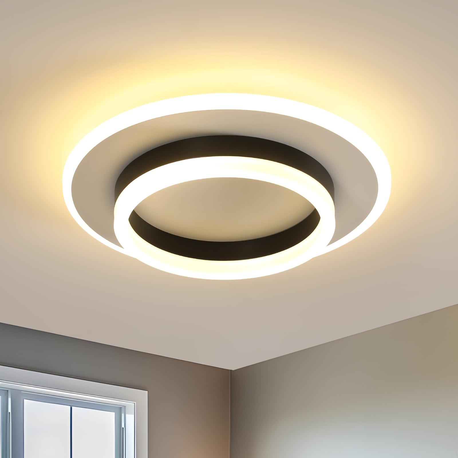 Senqiu Plafoniera LED Soffitto Rotonda Ø30CM Nera