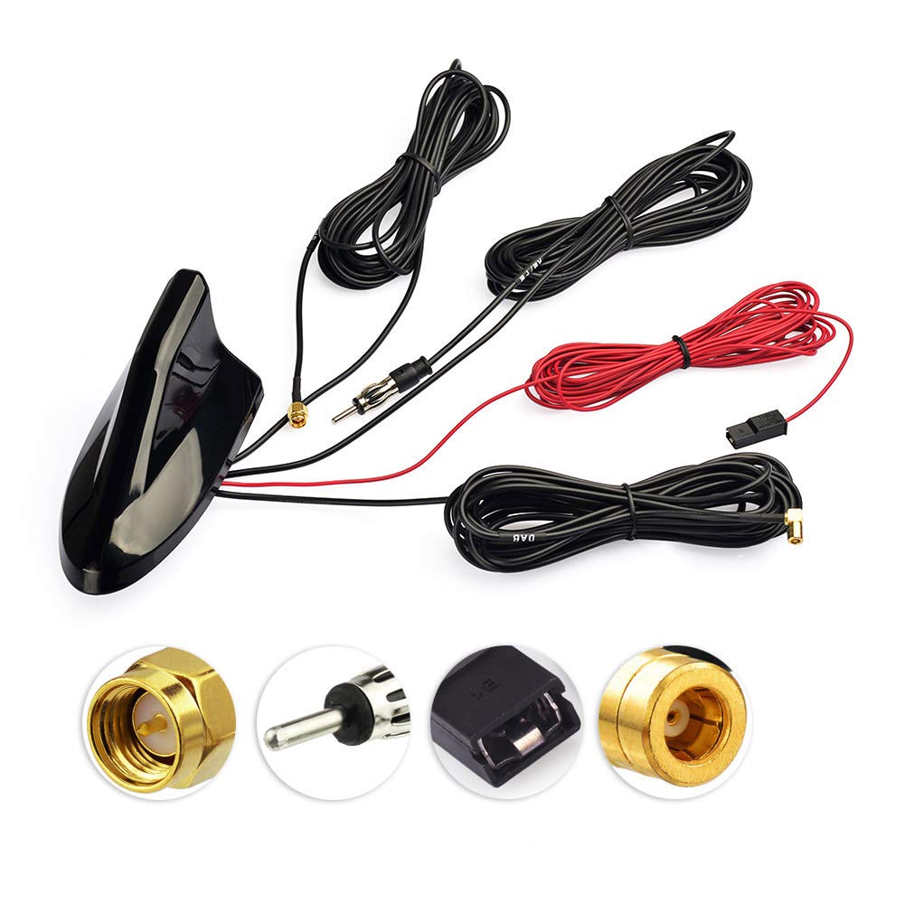 Eightwood Antenna Auto Shark Fin DAB GPS FM/AM Amplificata