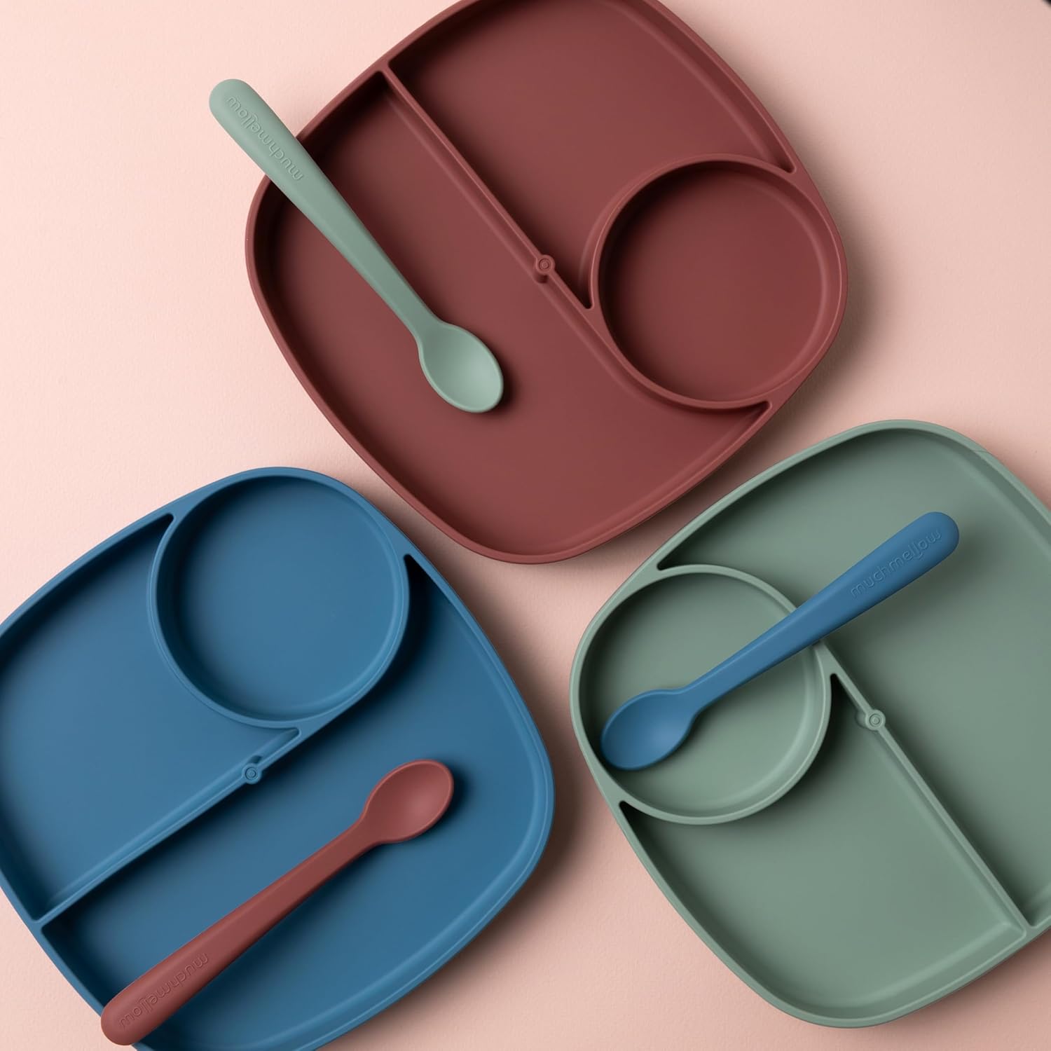 Muchmellow Set Pappa Silicone 4 Pezzi, Blu - immagine 4