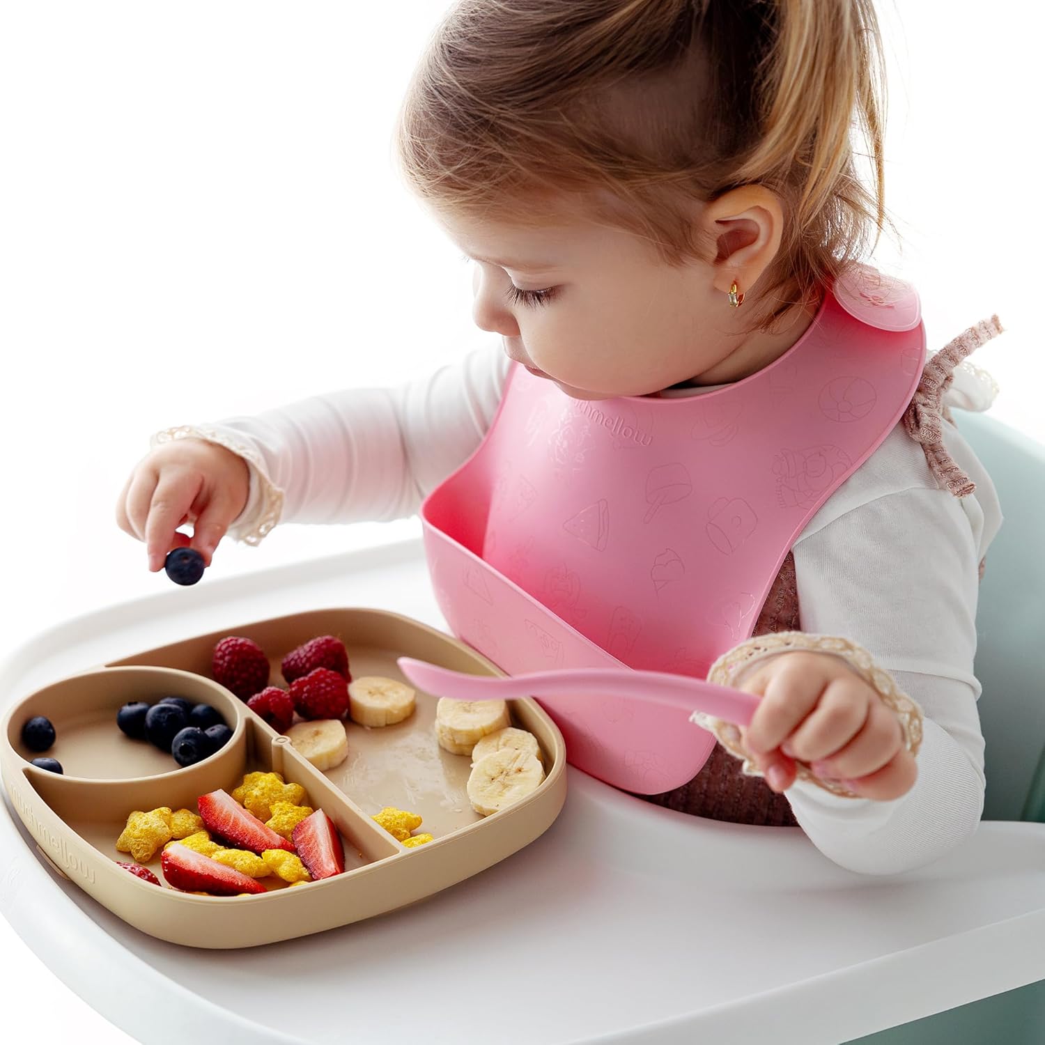 Muchmellow Set Pappa Silicone 4 Pezzi, Blu - immagine 8