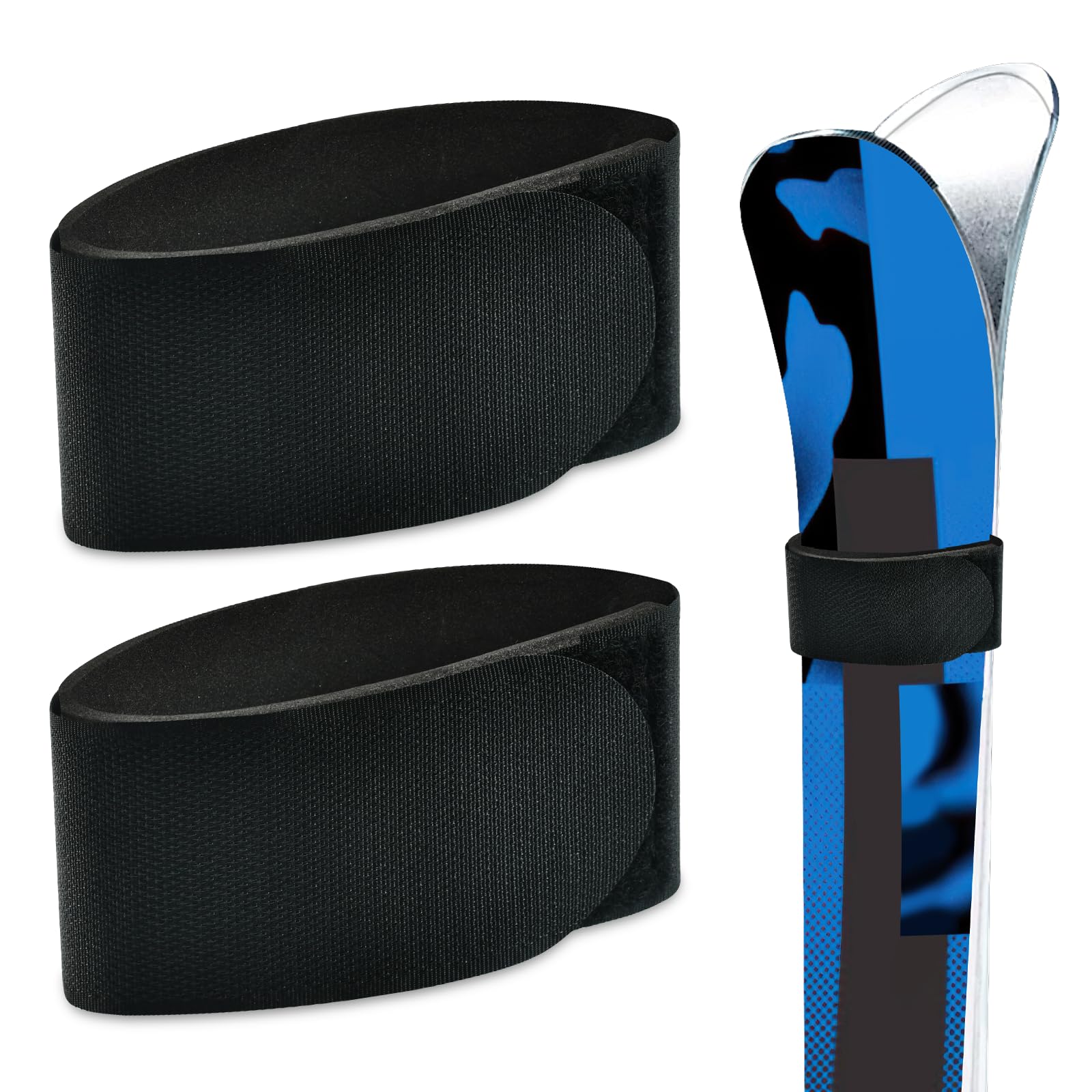Cinghie da Sci Fascette Sci Cinghia Porta Sci Regolabile Cinghia da Sci in Nylon, Ski Straps con Cuscinetti Protettivi Eva, Cinghia di Fissaggio per Sci per Snowboard, Bastoncini