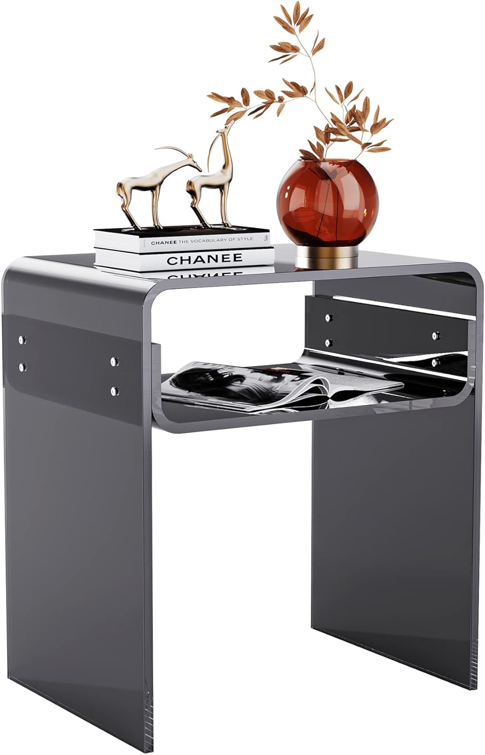 Solaround Tavolino Salotto Acrilico Cristallo, Nero