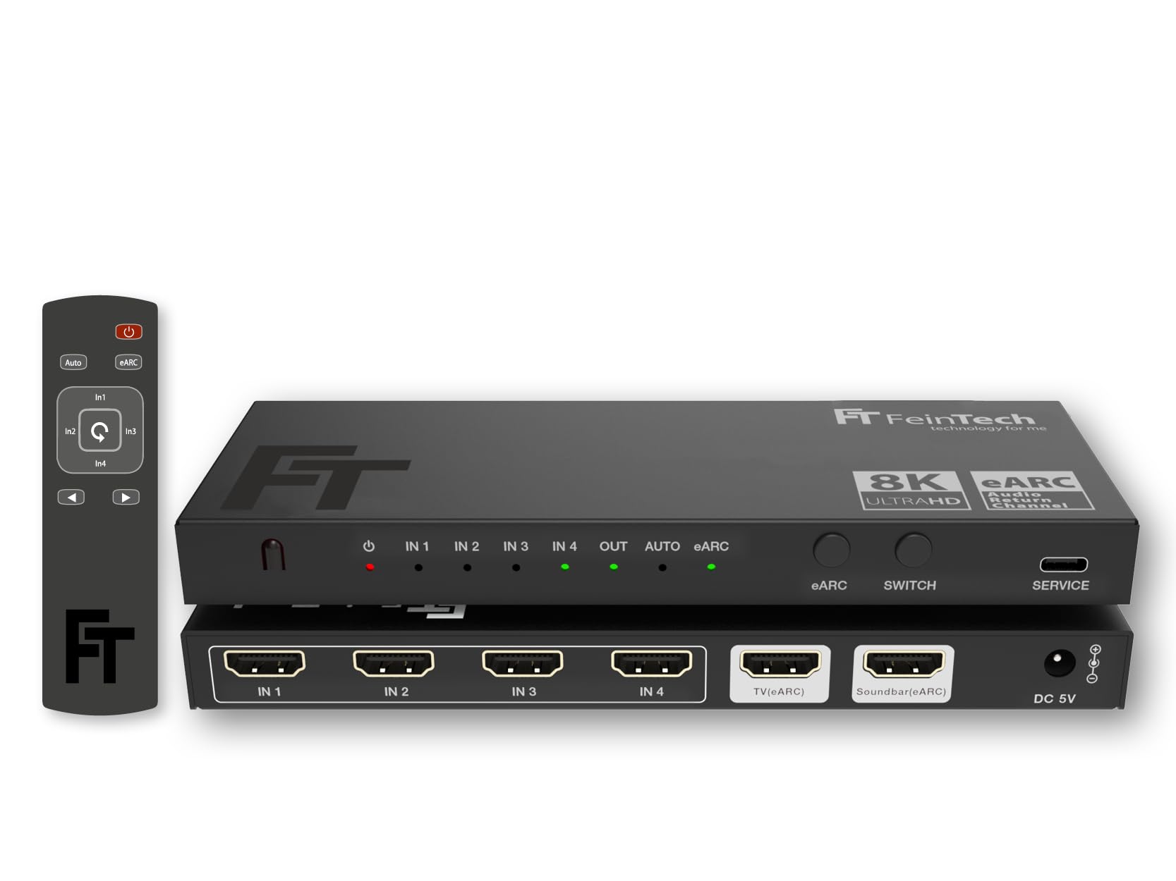 FeinTech AX340 HDMI 2.1 eARC Pass Switch 4 in 1 Out per soundbar eARC