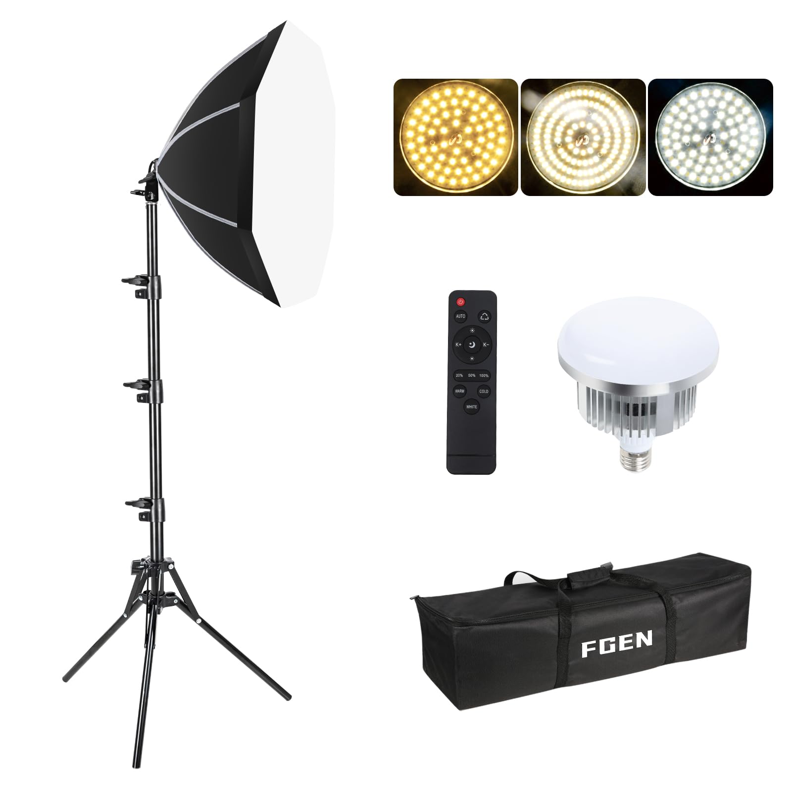 Fgen Softbox - Set Studio Fotografico Ottagonale 50cm