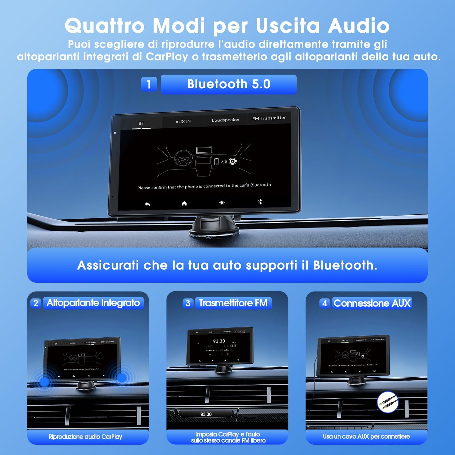 Avylet 8'' CarPlay & Android Auto con Fotocamera Posteriore - immagine 8