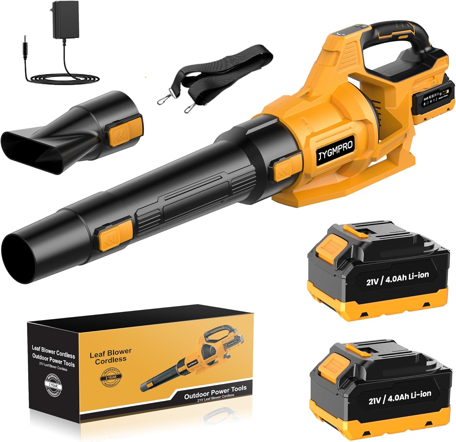 Jygmpro Soffiatore a Batteria 21V con 2 Batterie 4,0Ah
