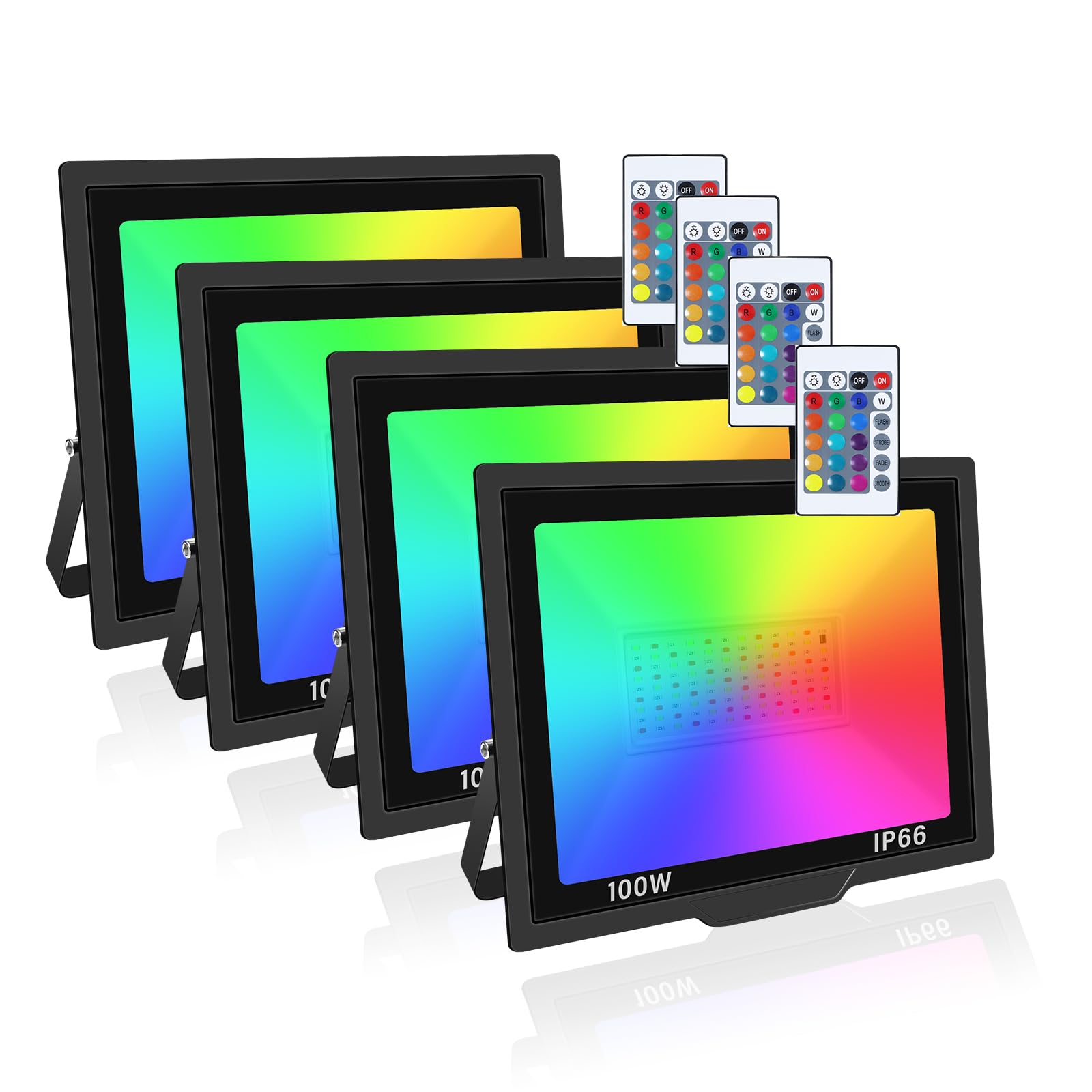 PICAA Faretto LED per esterni 100W RGB (4 pezzi)