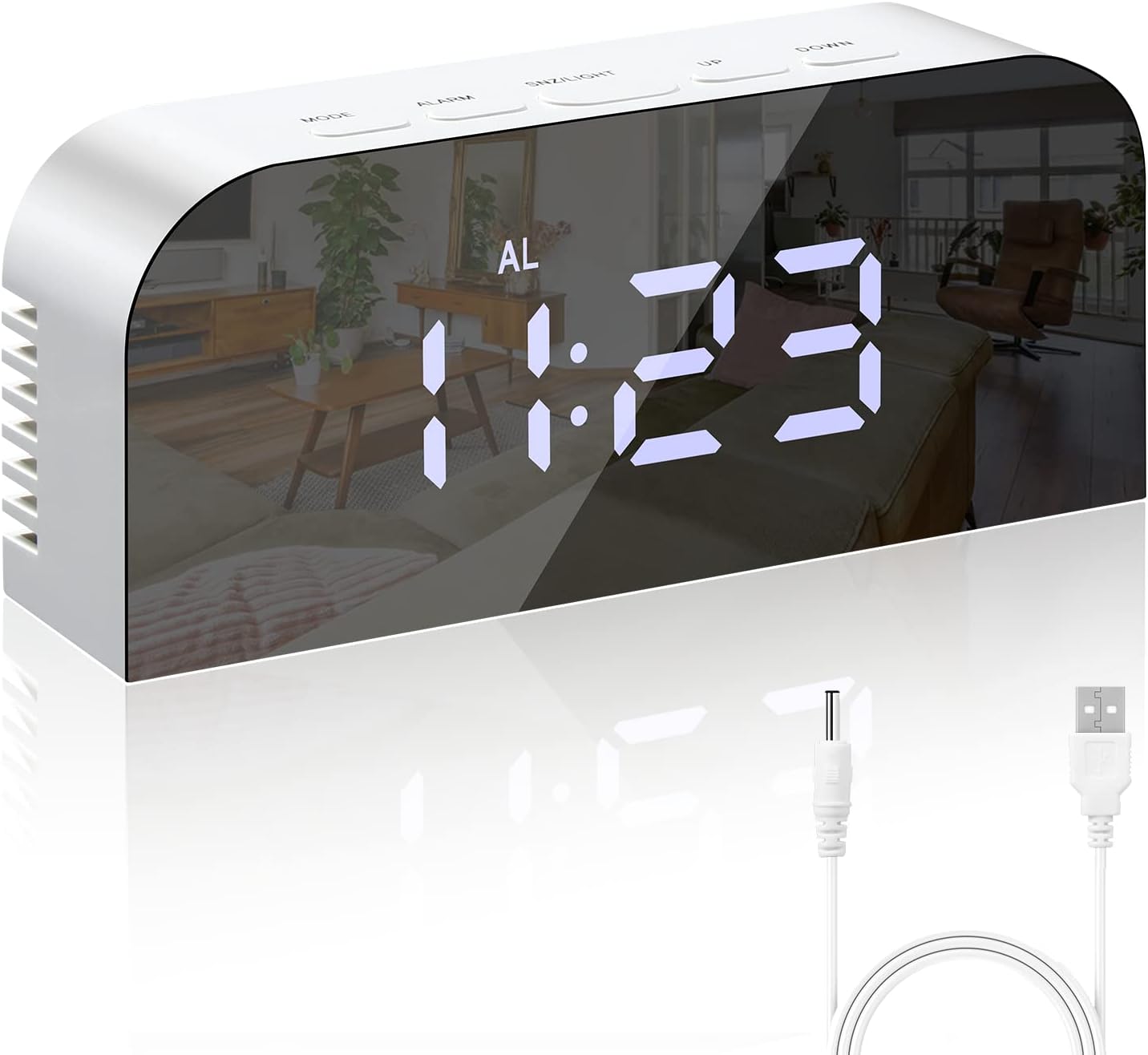 Vinabo Sveglia Digitale da Comodino con 2 Porte USB - immagine 1