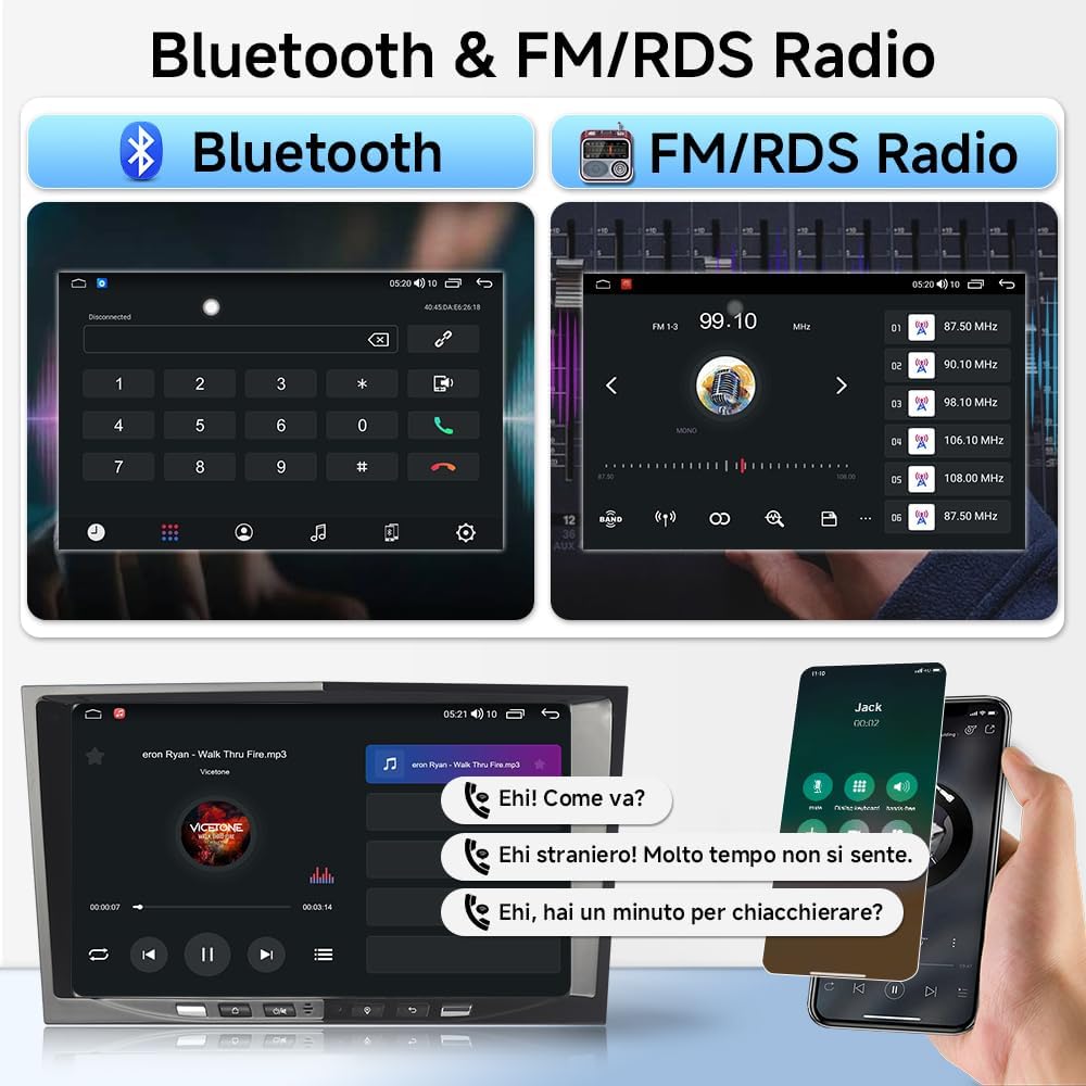 Autoradio Android 14 4+64GB per Opel Corsa D Astra Zafira - immagine 6