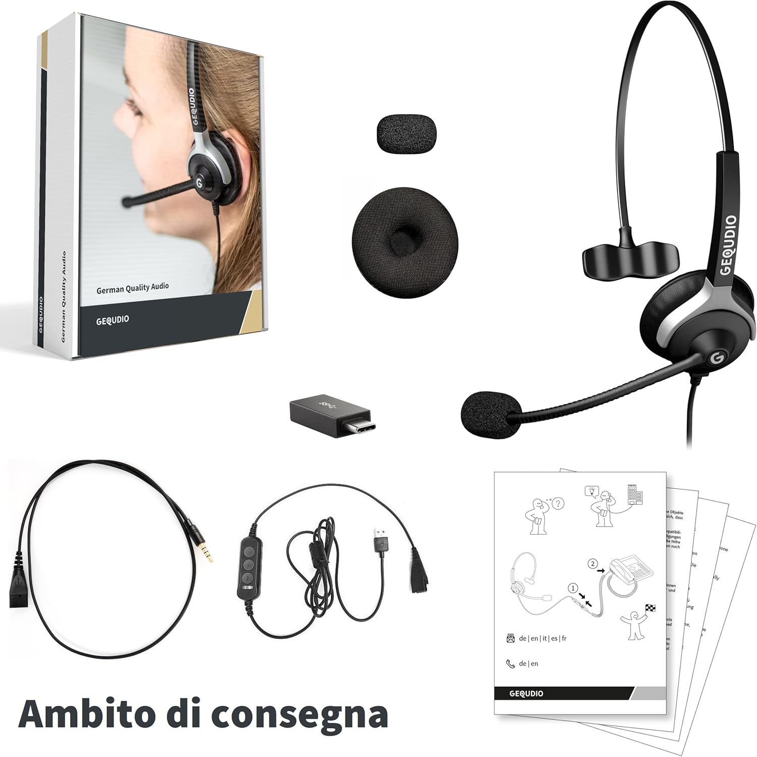 Cuffie Telefoniche USB-A, USB-C e Jack 3.5mm - immagine 6