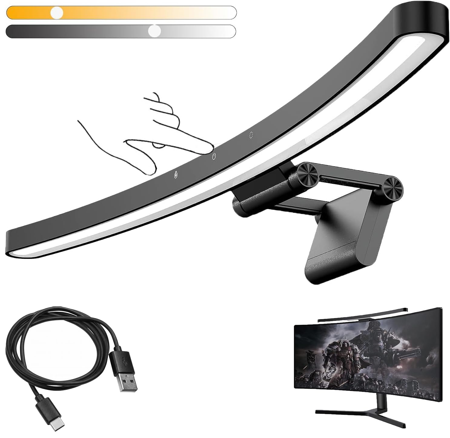Barra Luminosa LED Curva 55cm per Monitor PC USB