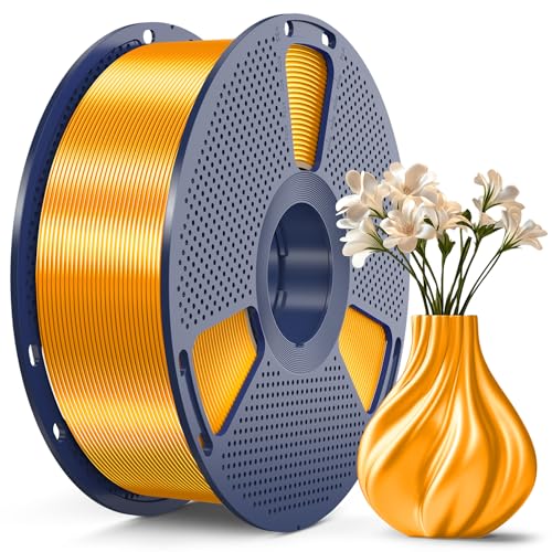 SUNLU PLA+ Silk Filament, Filamento 3D in Seta Metallizzata Lucida, filamento per Stampante 3D PLA PLUS ad alta Resistenza, Bobina da 1 kg, Ottone