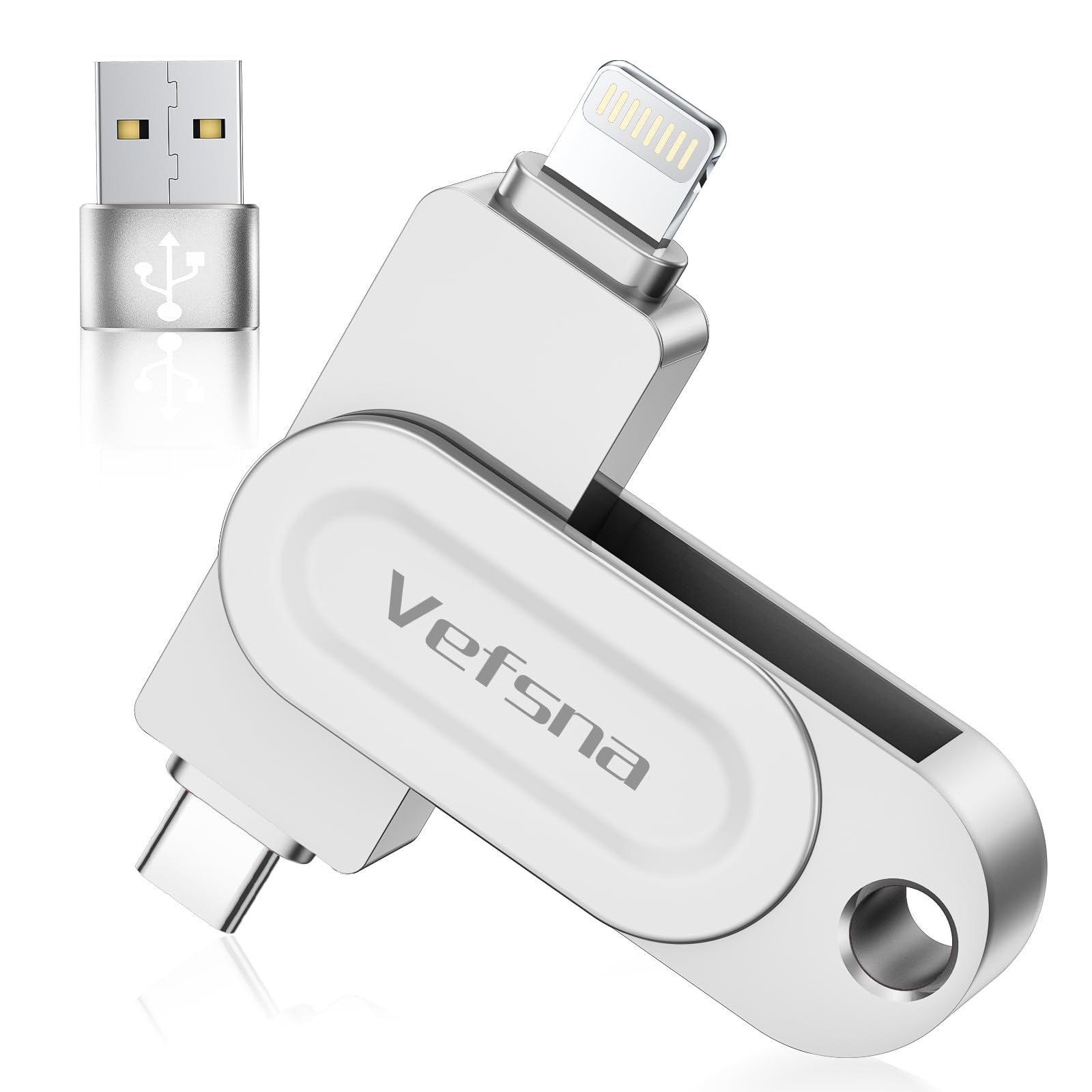 [Senza App] MFi Pendrive 512GB per iPhone, chiavetta USB per iPhone, Pendrive USB-C Lightning esterna compatibile con Phone/iPad, Android e PC, USB 3.0 per il backup di foto, video e dati mobili