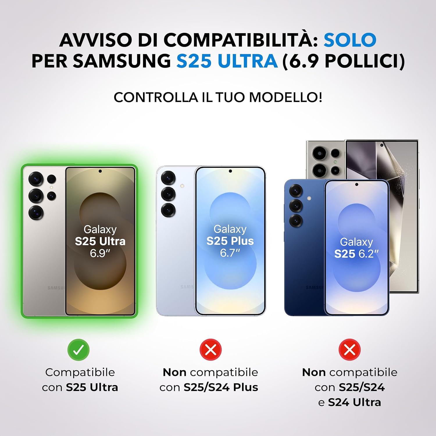 Deppa 2 Pezzi Vetro Temperato per Samsung S25 Ultra 6.9" - immagine 3