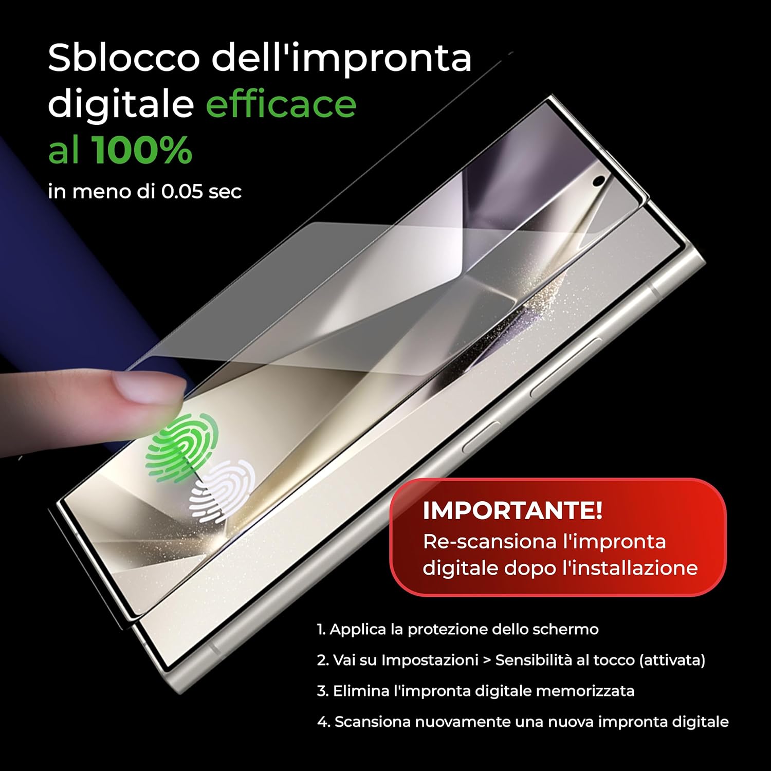 Deppa 2 Pezzi Vetro Temperato per Samsung S25 Ultra 6.9" - immagine 4