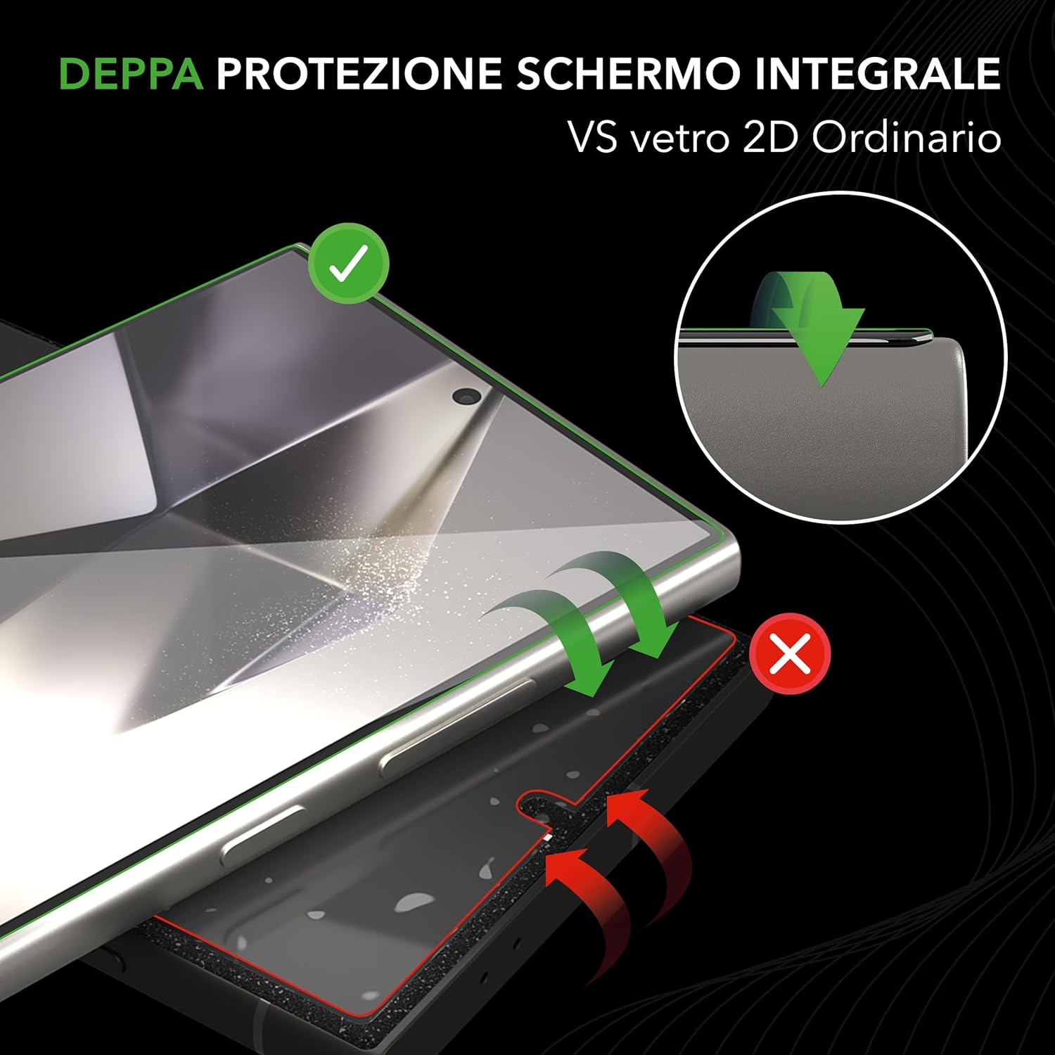 Deppa 2 Pezzi Vetro Temperato per Samsung S25 Ultra 6.9" - immagine 5