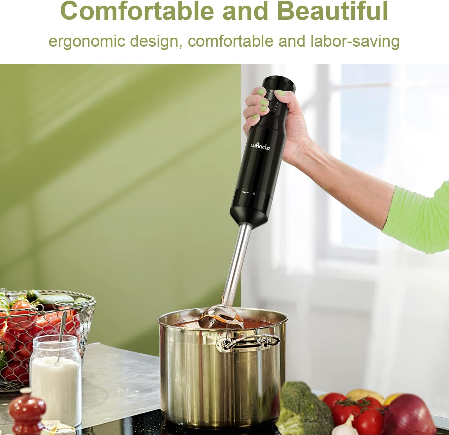 Wancle Frullatore a Immersione 600W, Black - immagine 4