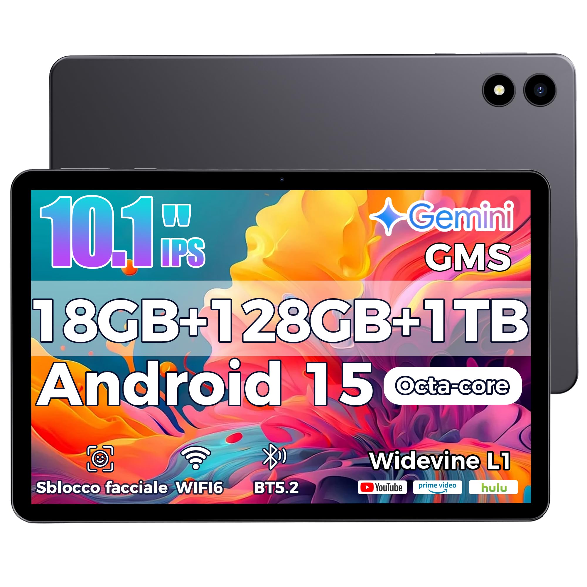 Tablet 10 Pollici Android 15 con Gemini AI