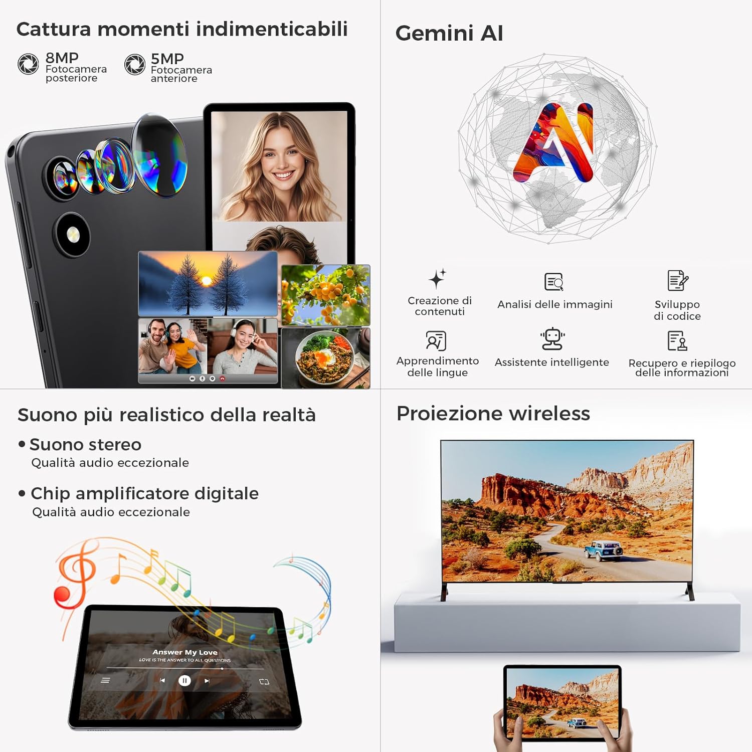 Tablet 10 Pollici Android 15 con Gemini AI - immagine 8
