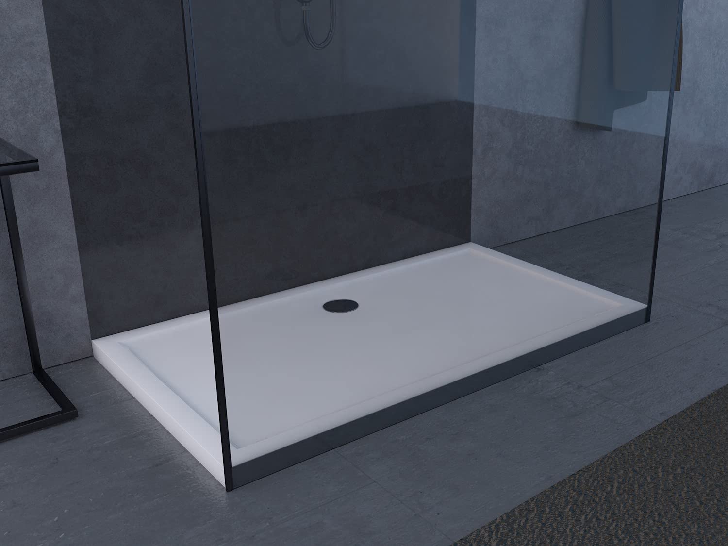 Marwell Piatto Doccia Rettangolare 140x80 cm, Bianco