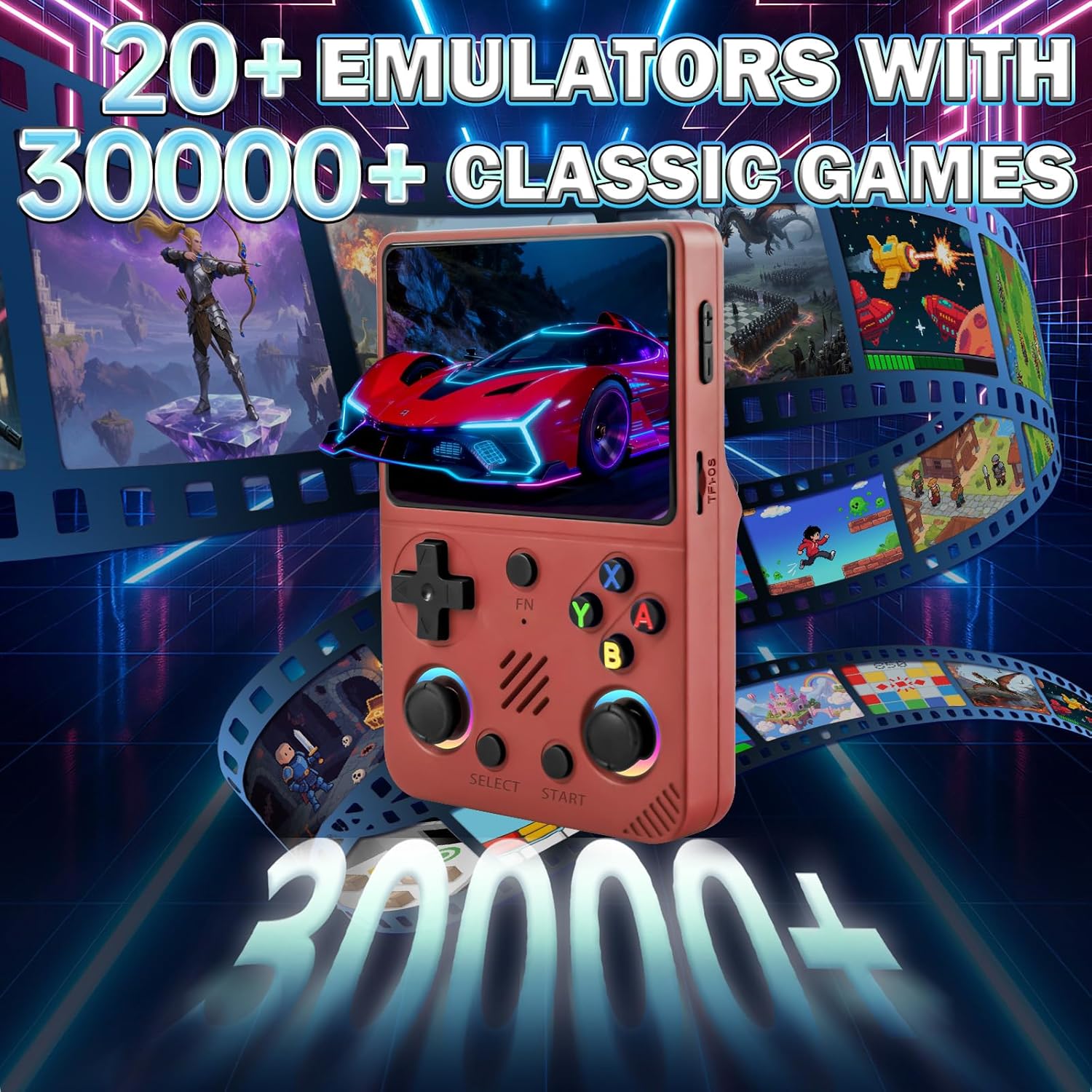 RG36PRO Retro Game Console 3.5" IPS Screen, Red - immagine 2