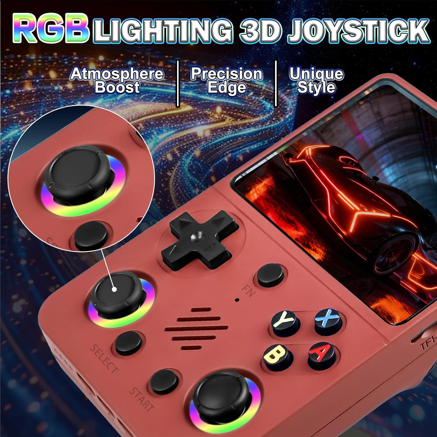 RG36PRO Retro Game Console 3.5" IPS Screen, Red - immagine 3