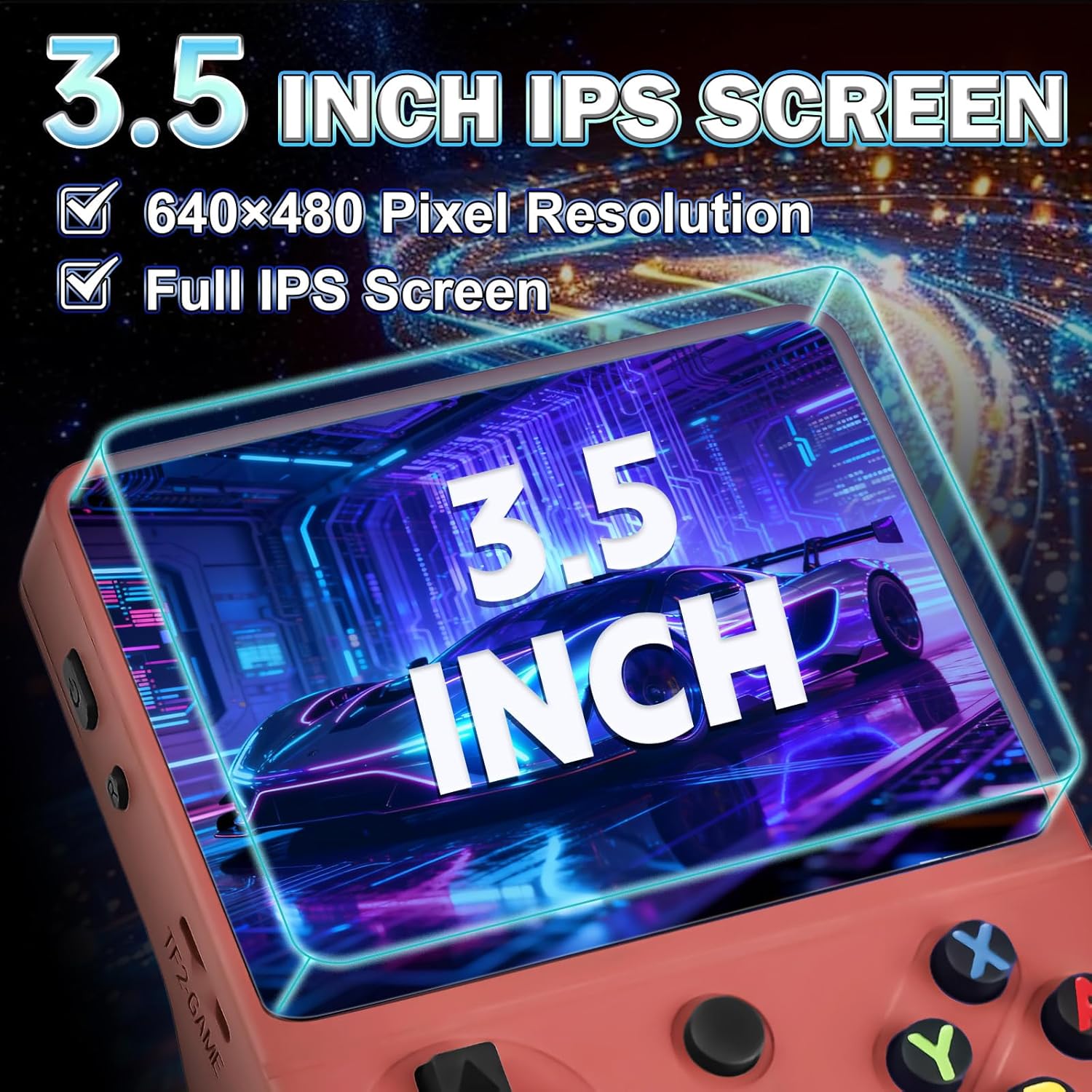 RG36PRO Retro Game Console 3.5" IPS Screen, Red - immagine 4