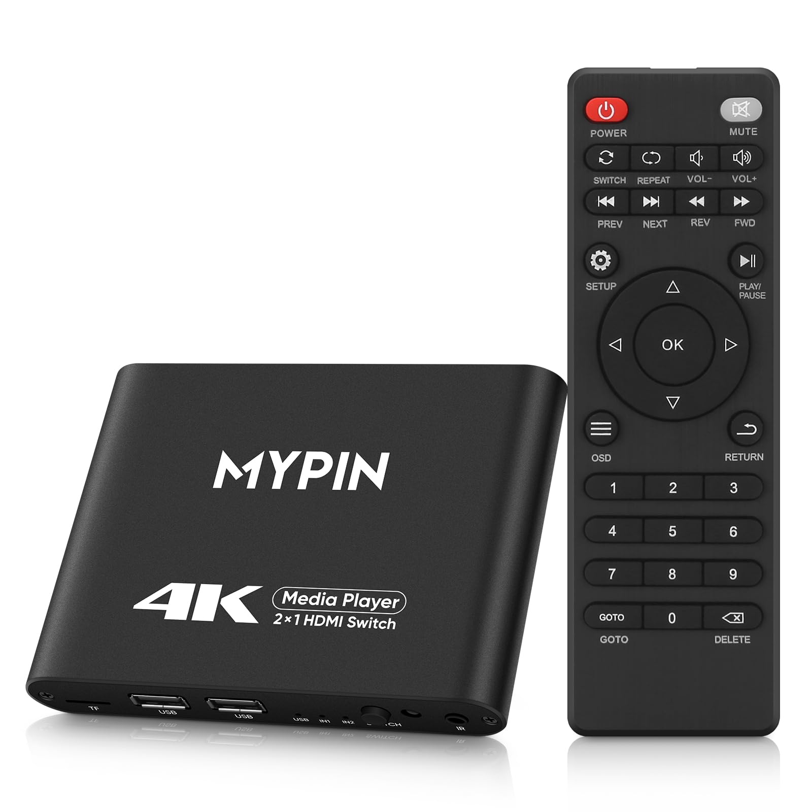 Lettore Multimediale 4K 2 in 1 con Switch HDMI 2 Porte