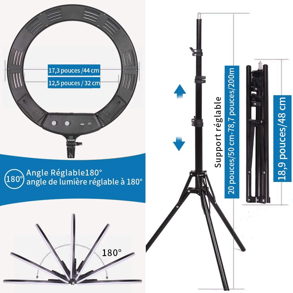 Anello Luminoso LED 18 Pollici 38W Bicolore Dimmerabile - immagine 3