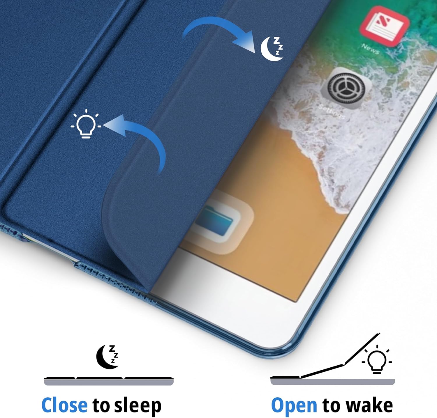 Easyacc Custodia Cover per iPad 10.2" (7a, 8a, 9a Gen), blu - immagine 3