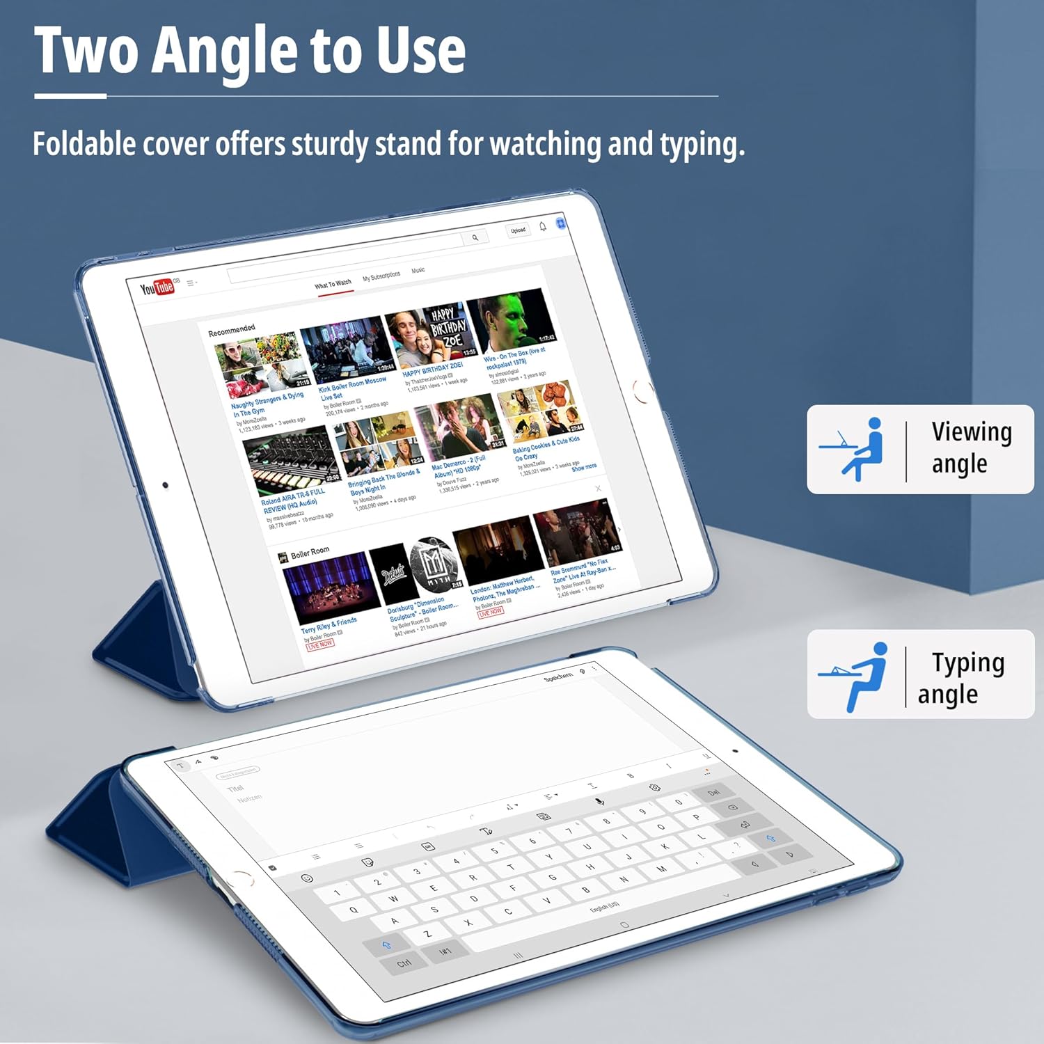 Easyacc Custodia Cover per iPad 10.2" (7a, 8a, 9a Gen), blu - immagine 5