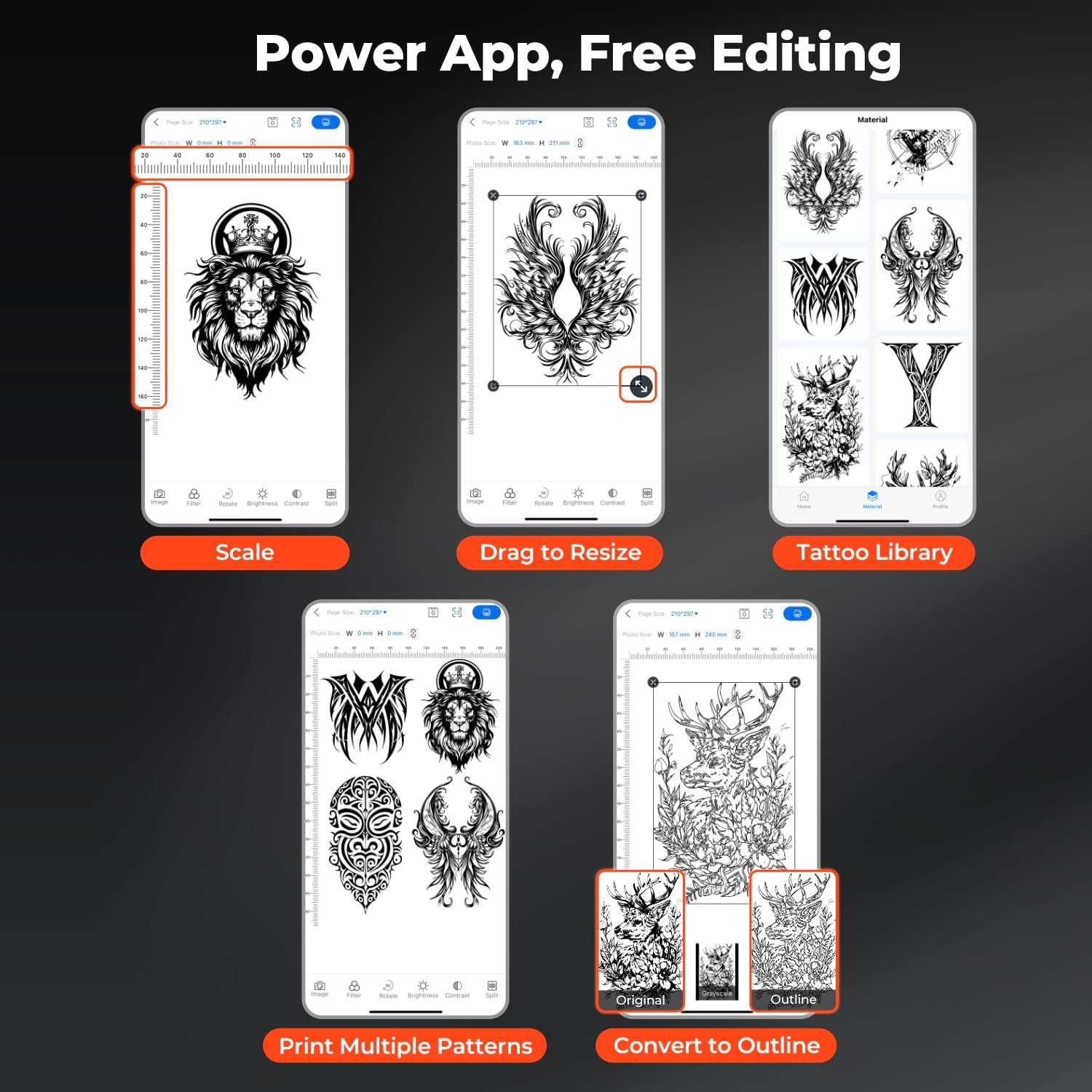 Munbyn ITP05 Stampante Stencil Tattoo, Rosa - immagine 8