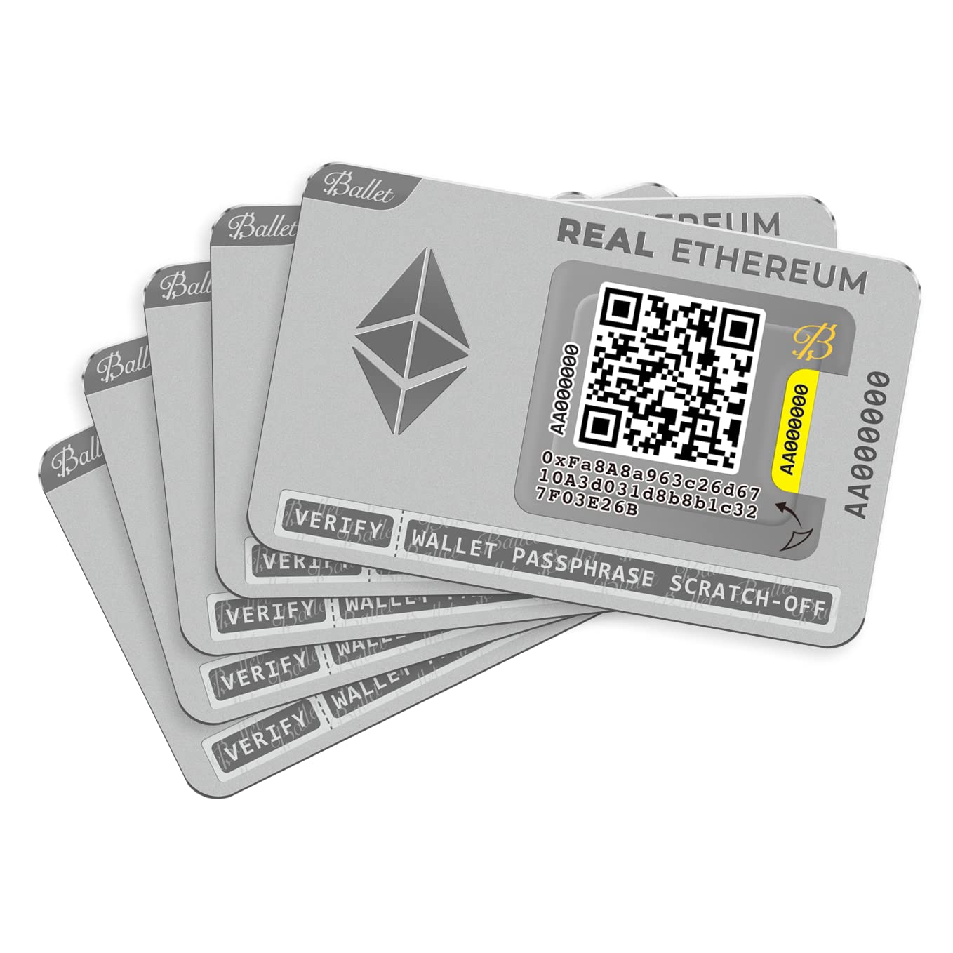 Ballet REAL Ethereum (ETH) - Scheda Archiviazione Cripto a Freddo (5 pz)